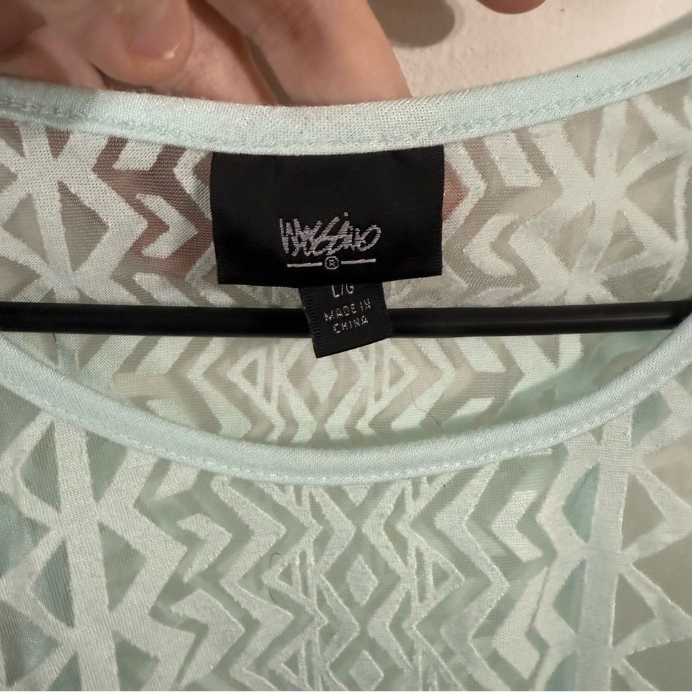 Mint Geometric Pattern Dress - Picture 3 of 4